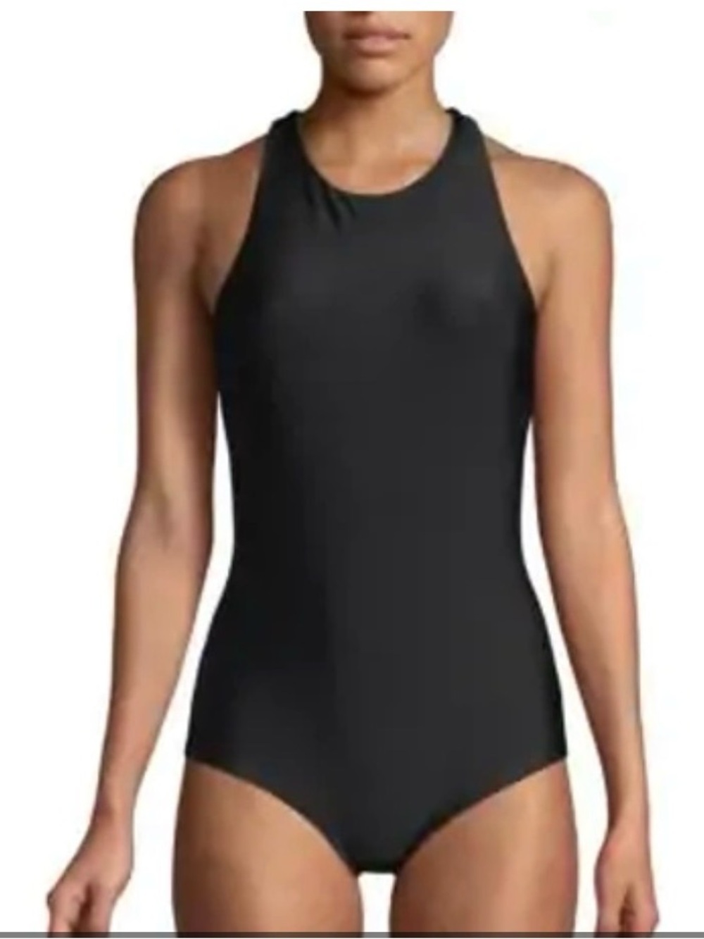 Mikoh Black One-Piece Swimsuit with Black-and-White Striped Straps